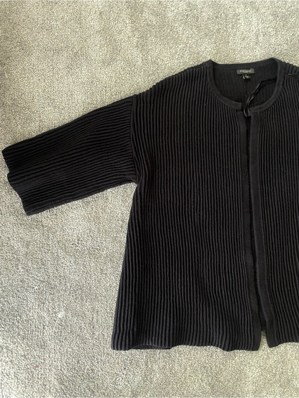 Ann Taylor Black Ribbed Knit Women's Cardigan